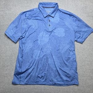 Tommy Bahama Polo Shirt Men XXL Blue Floral Preppy Miramar